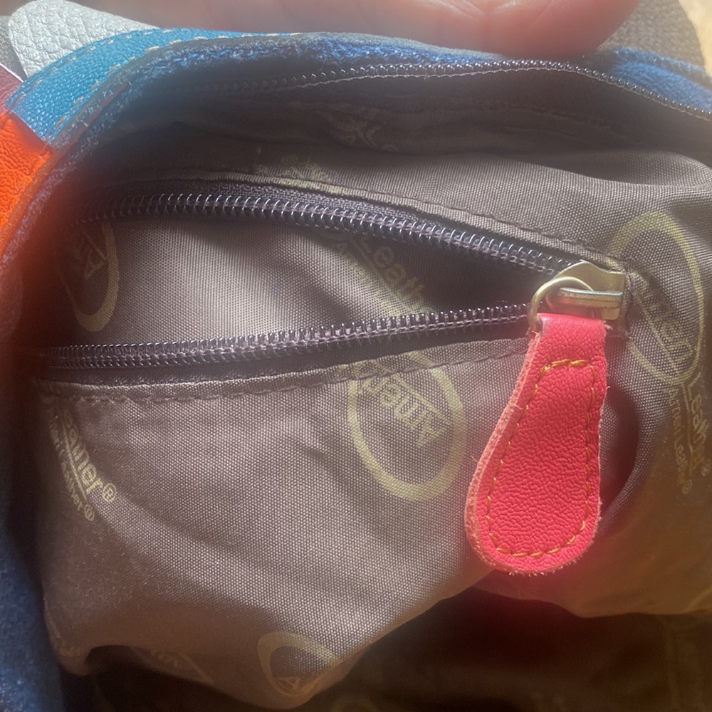 Multicolor Patchwork/Feather Amen Leather Tote Bag - image 3